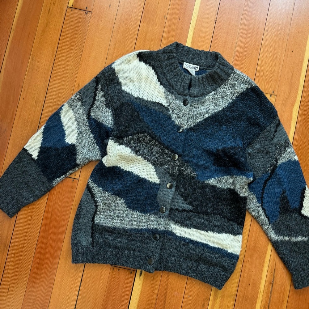 Vintage Funky Print Cardigan